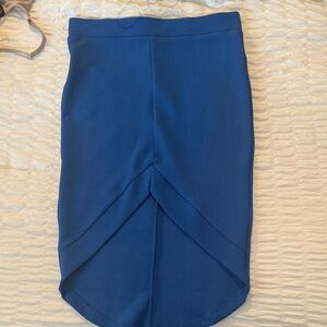 UK2LA Cobalt Blue High-Low Ponte Skirt